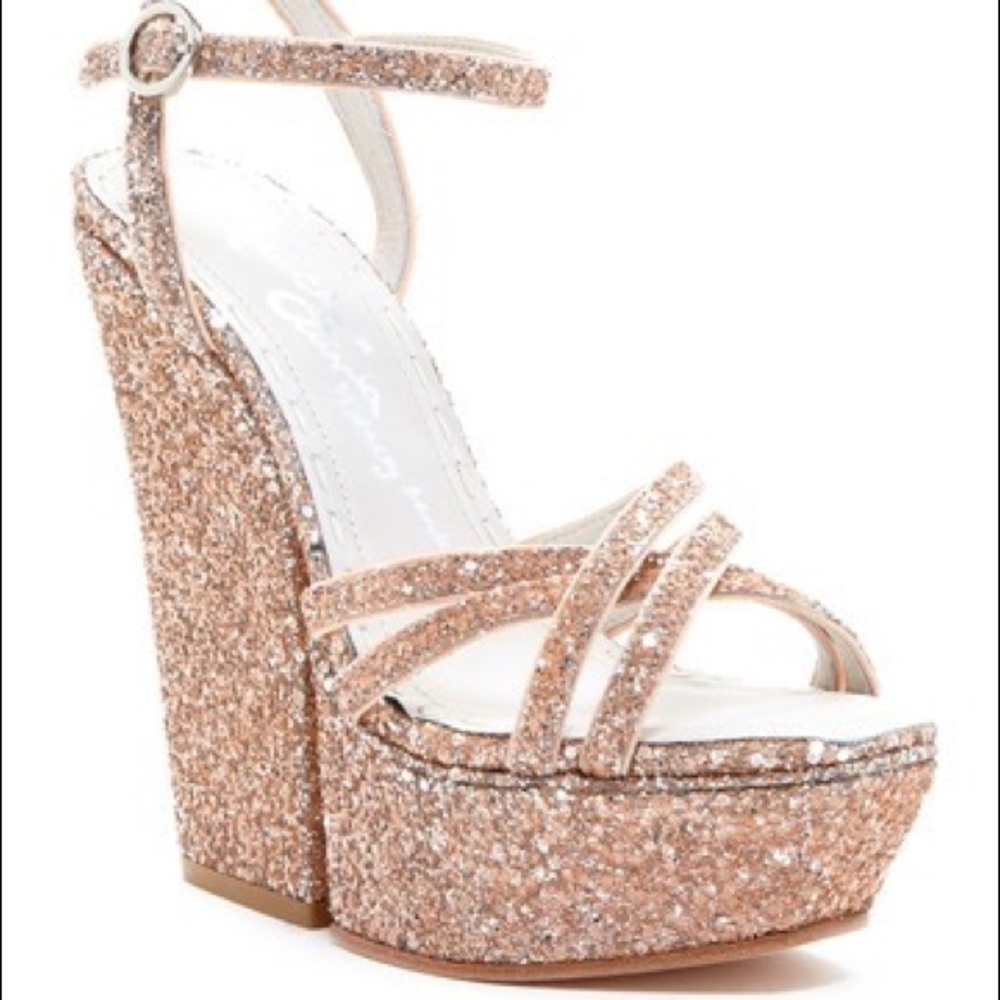 Alice + Olivia Ursula Glitter Platform Sandal